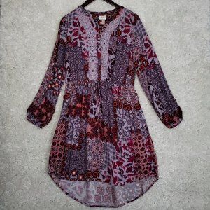 Knox Rose Purple High-Low Bishop Sleeve Dress